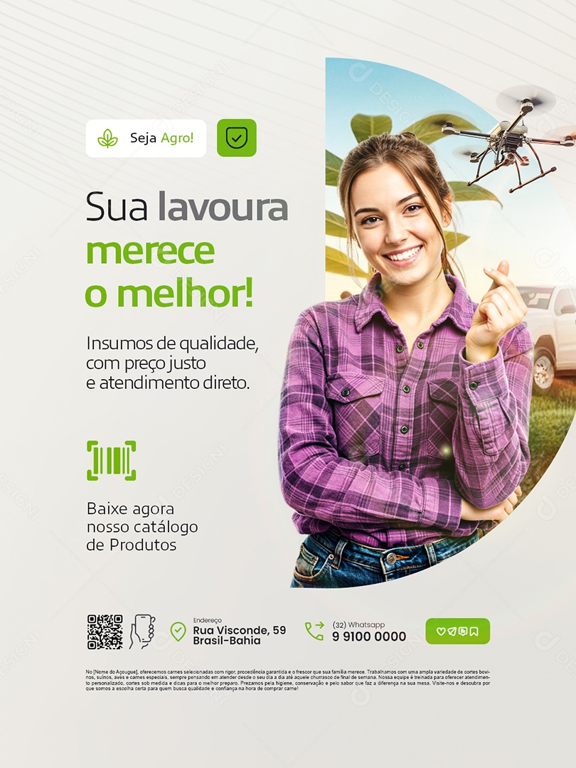 Agronegócio Sua Lavoura Merece o Melhor Social Media PSD Editável