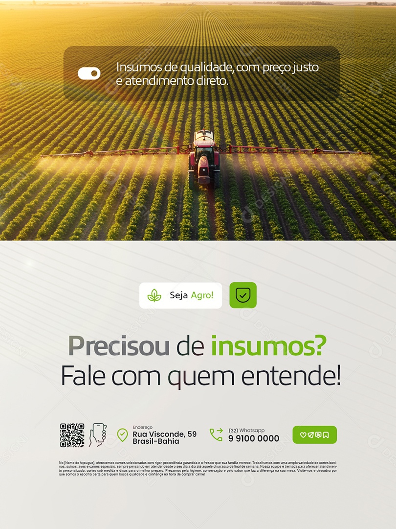 Agronegócio Precisou de Insumos Social Media PSD Editável