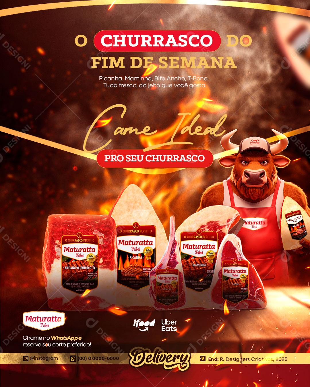 Story Churrasco Picanha Churrascaria Social Media PSD Editáve