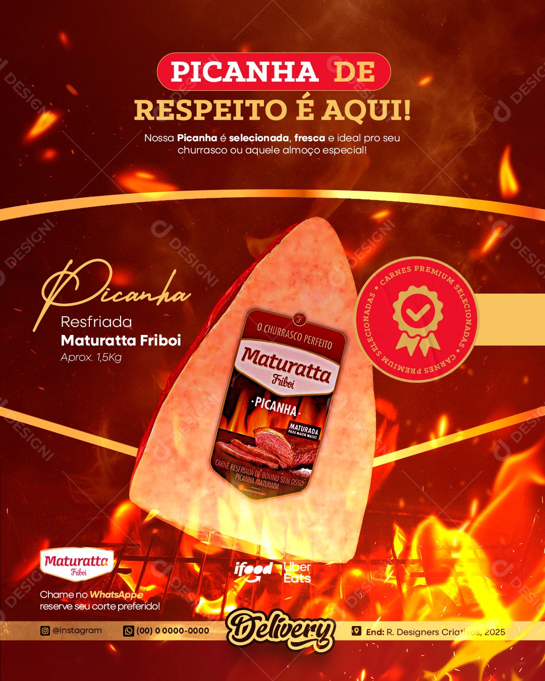 Churrasco Picanha Churrascaria Social Media PSD Editáve