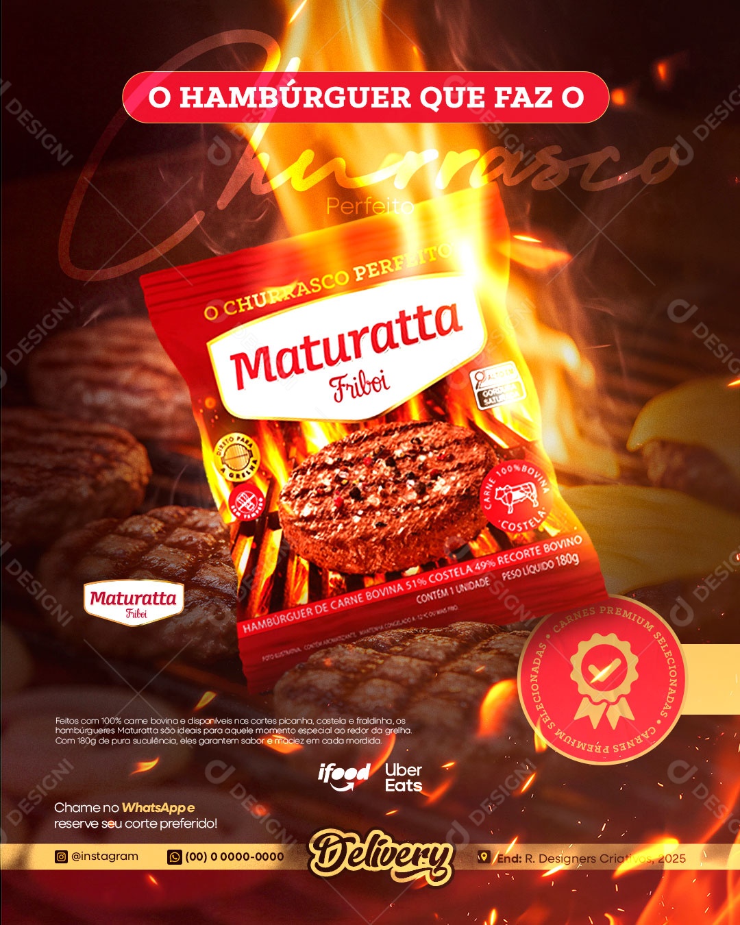 Churrasco Artesanal Churrascaria Social Media PSD Editáve