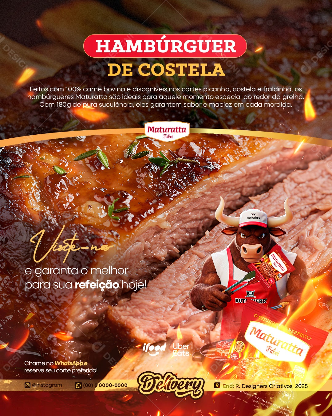 Churrasco Artesanal Churrascaria Social Media PSD Editáve