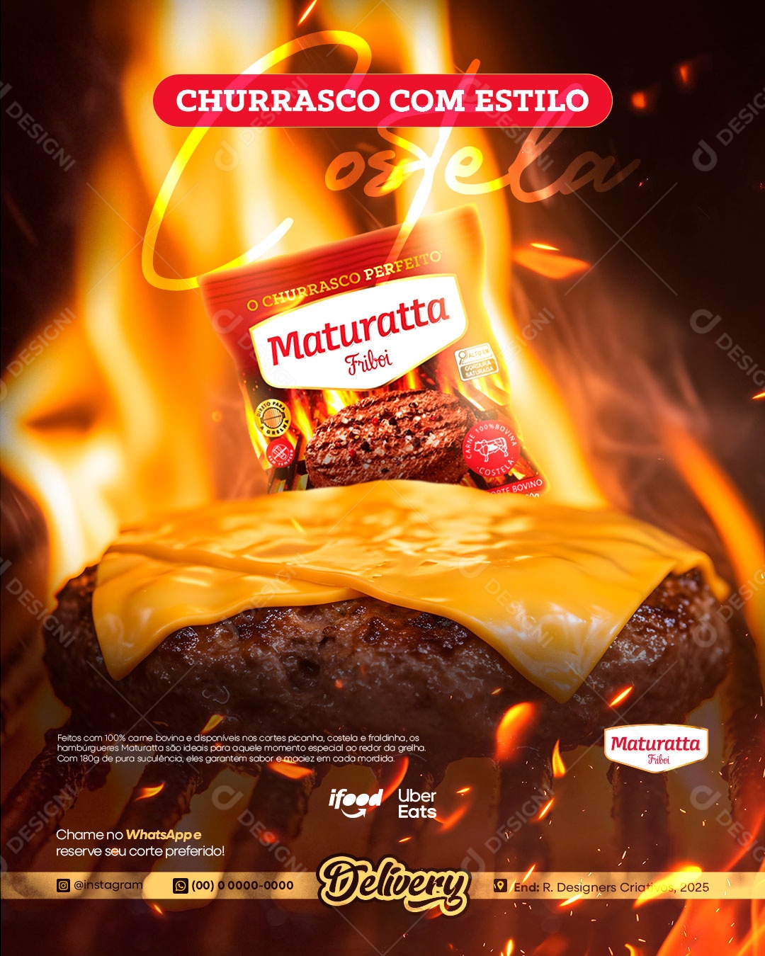 Churrasco Artesanal Churrascaria Social Media PSD Editáve