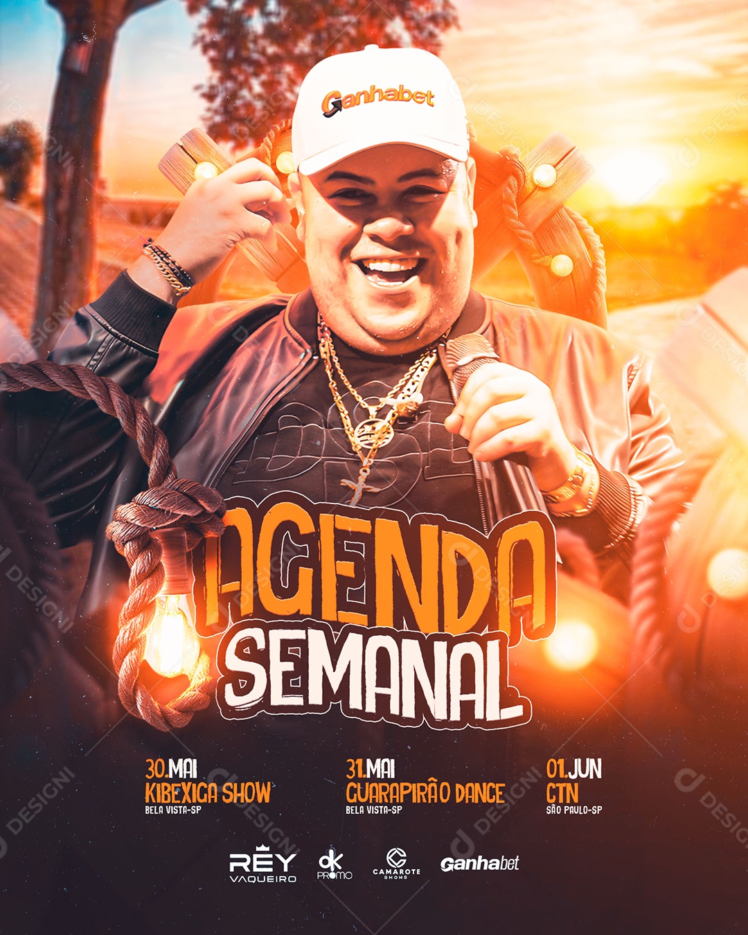 Agenda Semanal Rey Vaqueiro Social Media PSD Editável