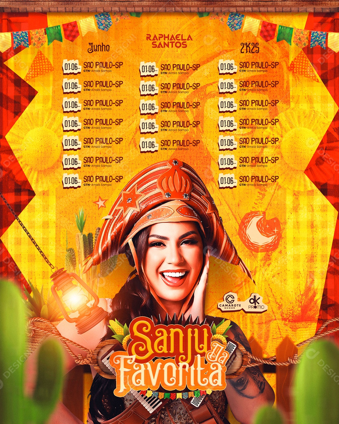 Arraiá Sertanejo De Rafhaela Santos Social Media PSD Editável