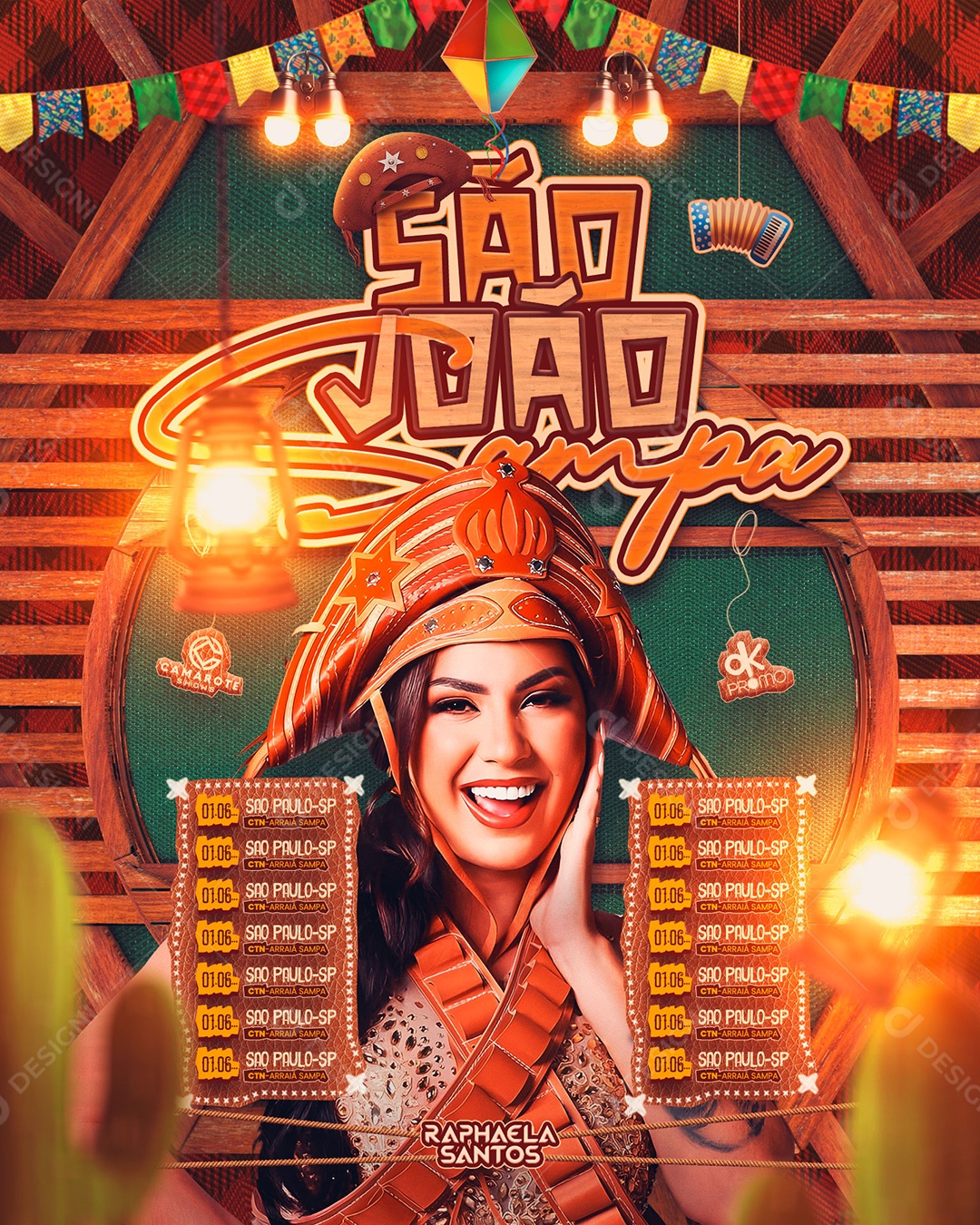 Arraiá Sertanejo De Rafhaela Santos Social Media PSD Editável