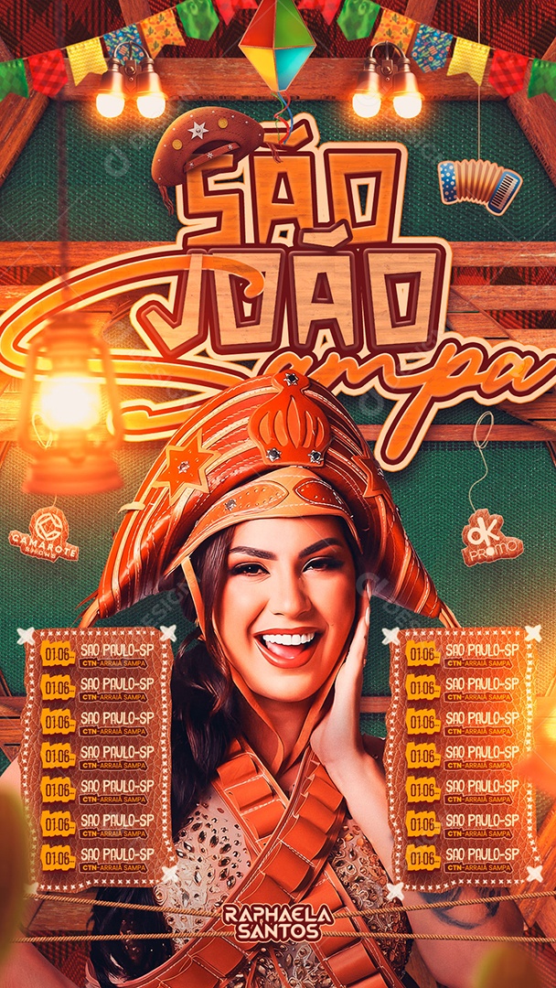 Story Arraiá Sertanejo De Rafhaela Santos Social Media PSD Editável