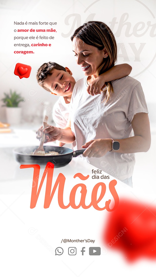 Story Feliz Dia Das Mães Nada e mais Forte Que Um Amor de Mãe Social Media PSD Editavel