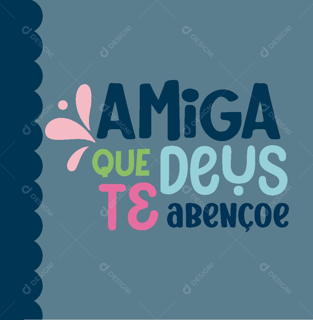 Lettering Frase Motivacional Amiga Vetor EPS