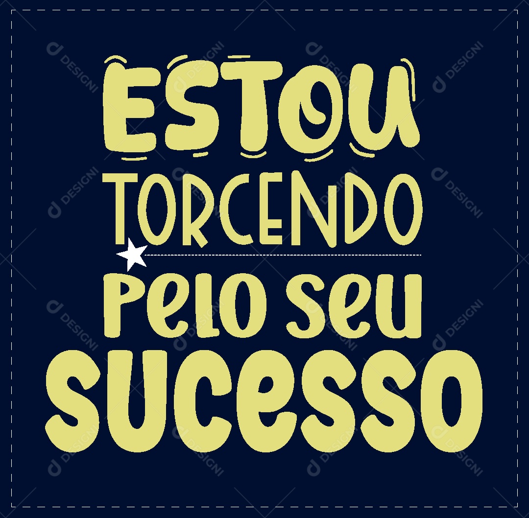 Lettering Frase Motivacional Sucesso Vetor EPS