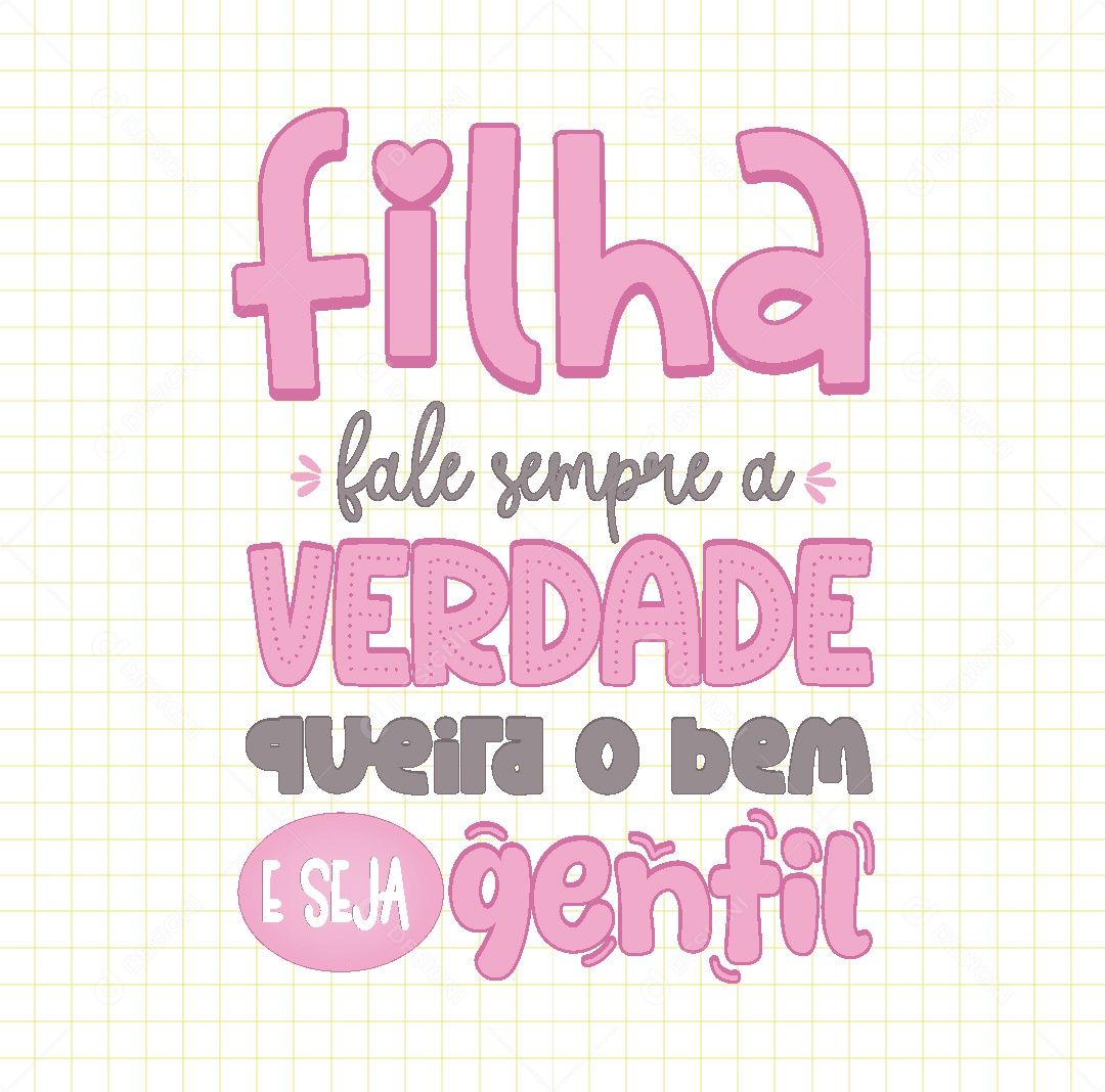 Lettering Frase Motivacional Filha Vetor EPS