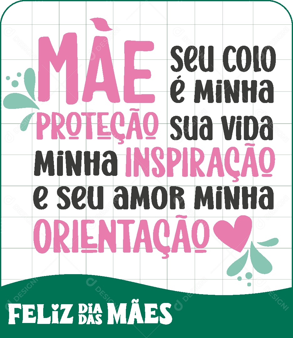 Lettering Dia das Mães Frase Motivacional Vetor EPS
