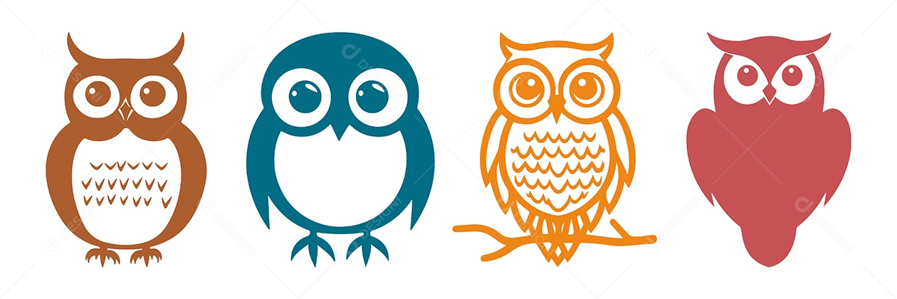 Icone de Corujas Ilustração Vetor EPS