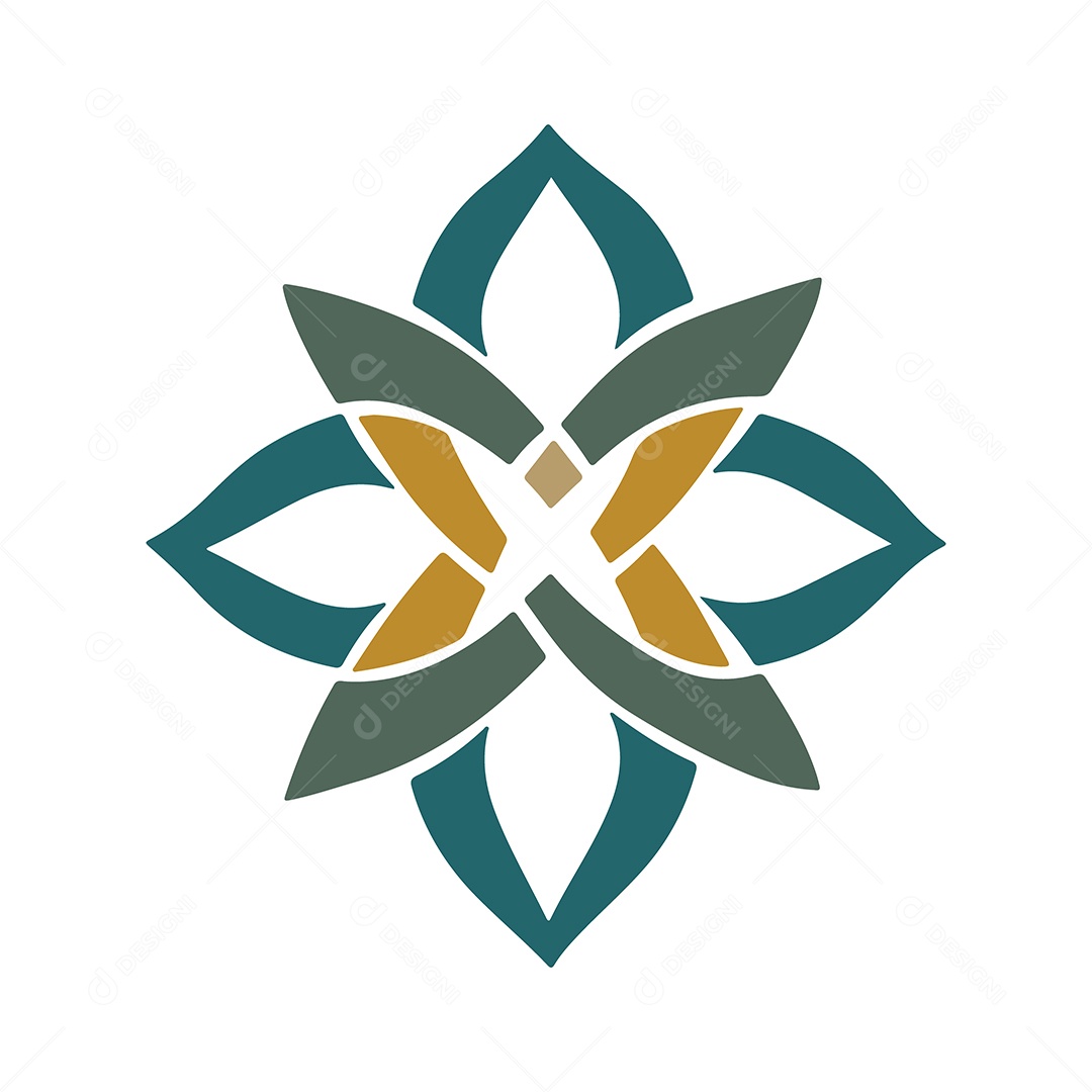 Icone de Floral Geométrico Ilustração Vetor EPS