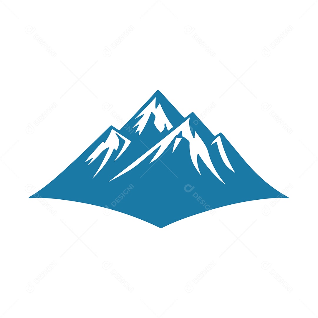 Icone de Montanhas Azuis Ilustração Vetor EPS