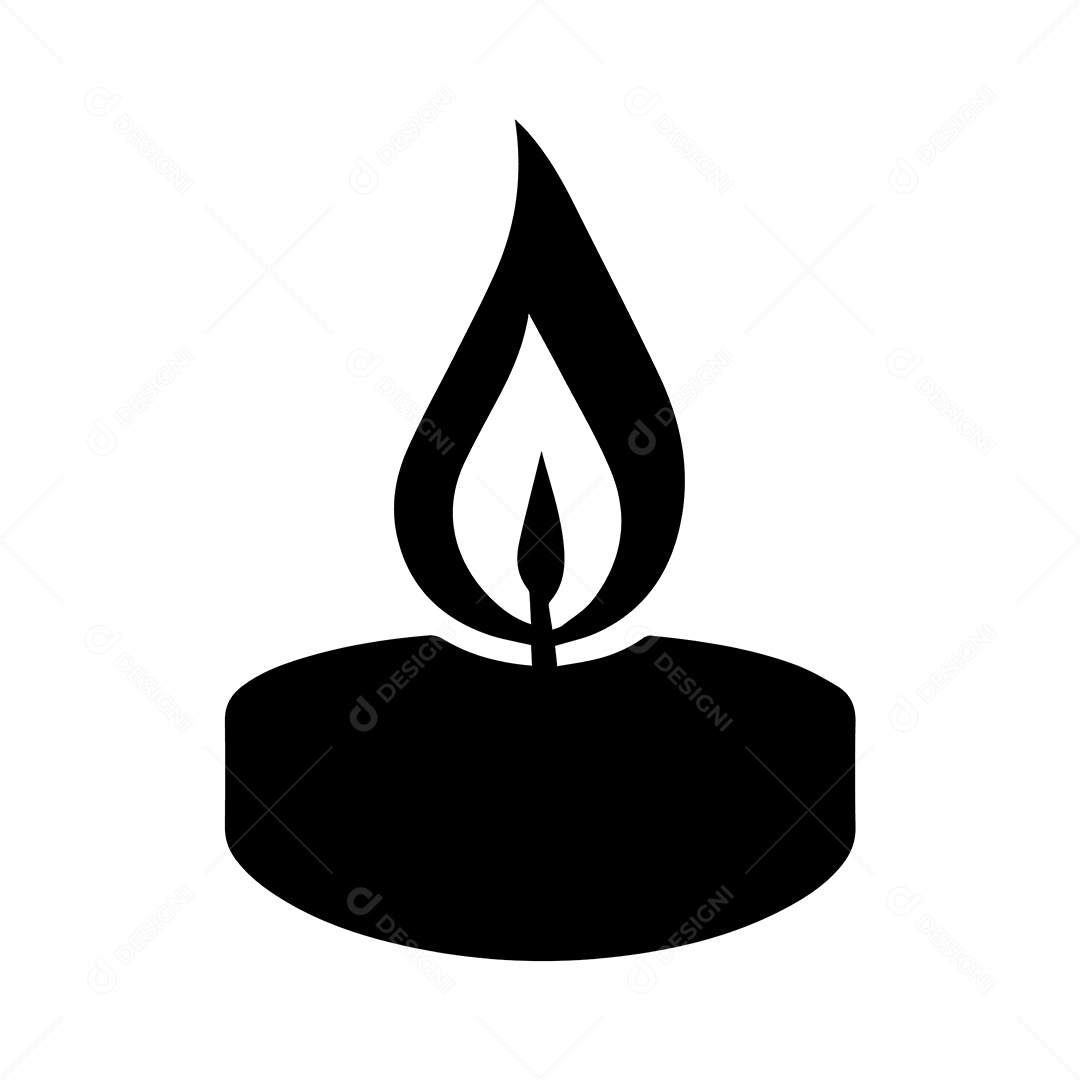 Icone de Chama de Vela Ilustração Vetor EPS