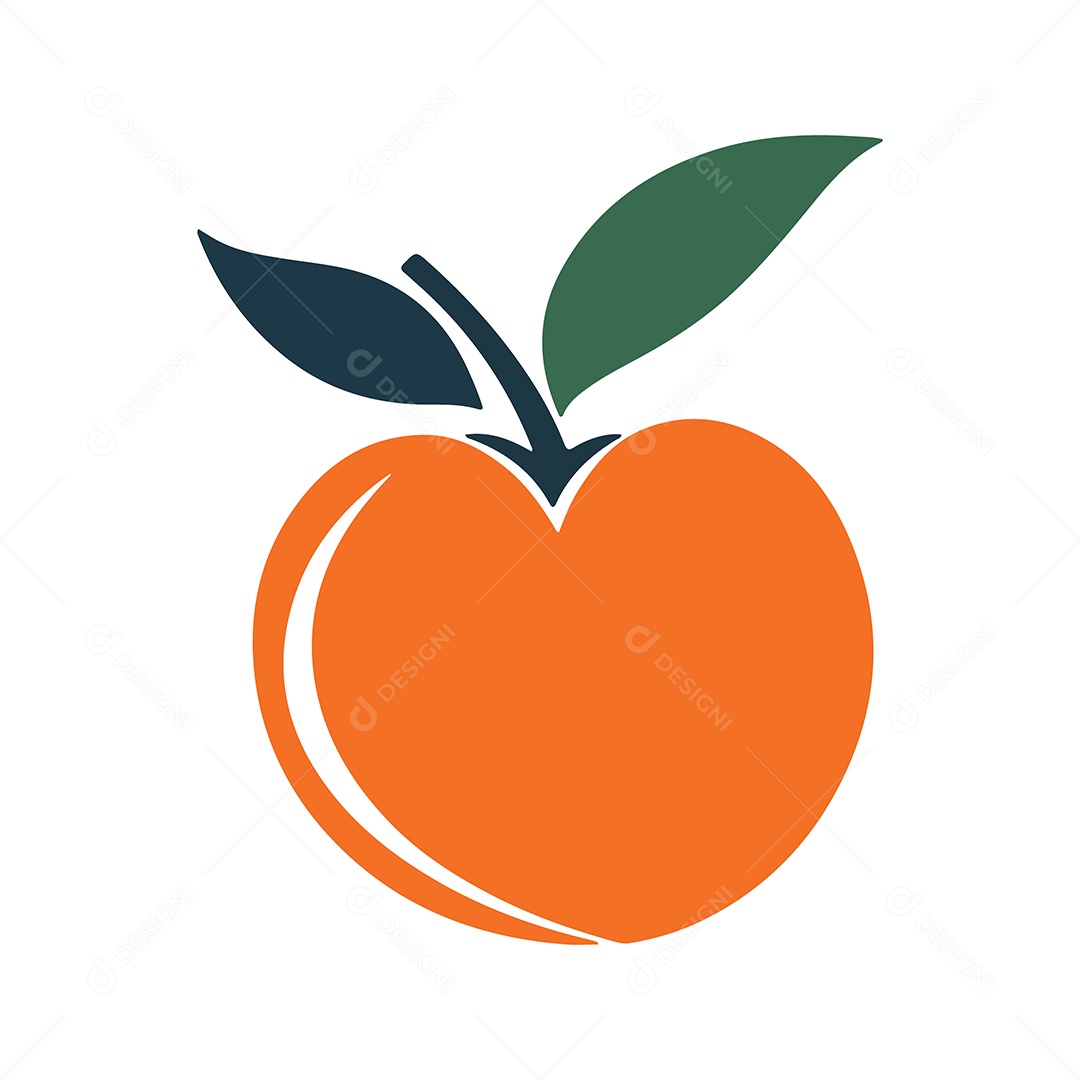 Icone de Pêssego Ilustração Vetor EPS