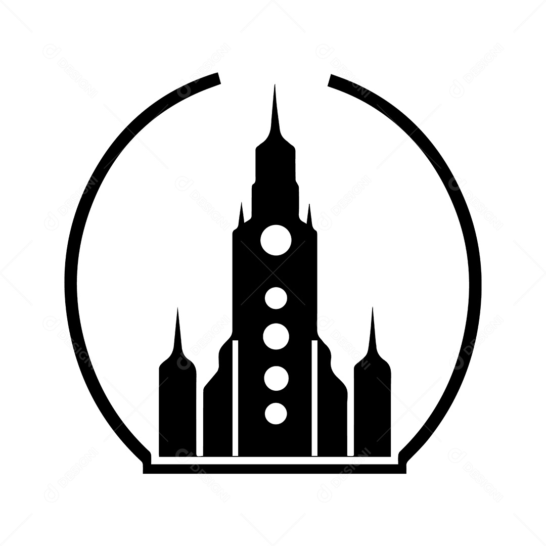 Icone de Edifício Imobiliário Ilustração Vetor EPS