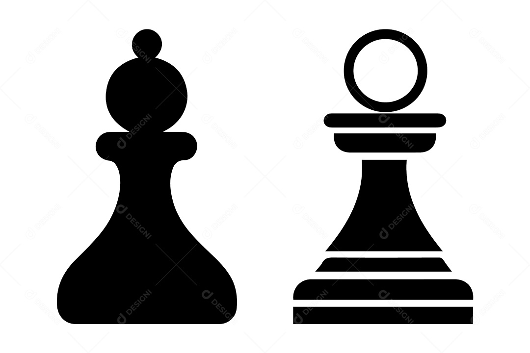 Icone de Peças de Xadrez Ilustração Vetor EPS