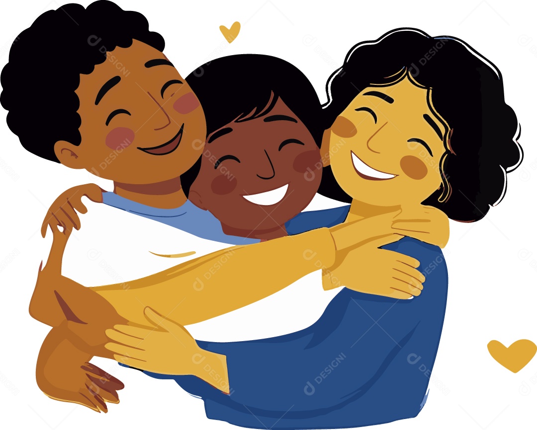 Personagens Se Abraçando Ilustração Vetor EPS