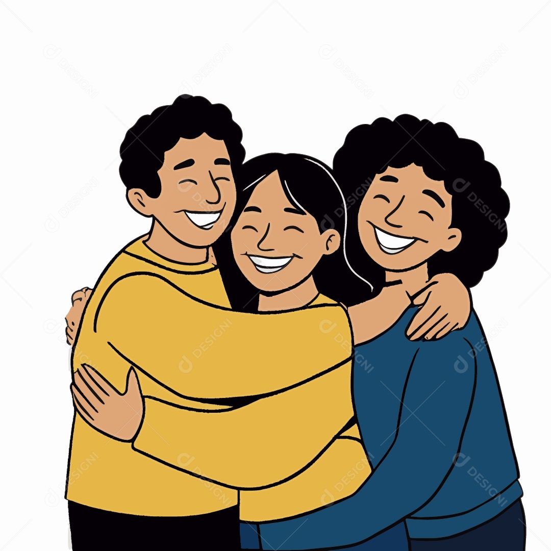 Personagens Se Abraçando Ilustração Vetor EPS