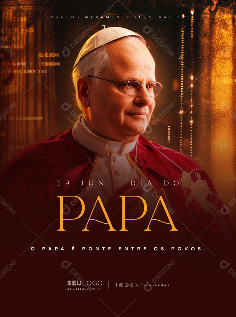 Dia do Papa 29 de Junho Social Media PSD Editável