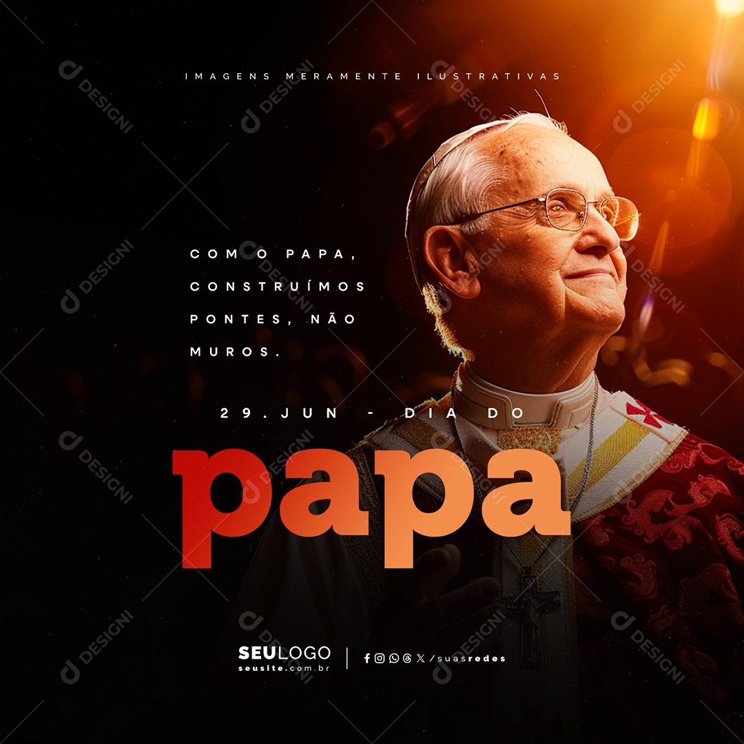 Dia do Papa 29 de Junho Social Media PSD Editável