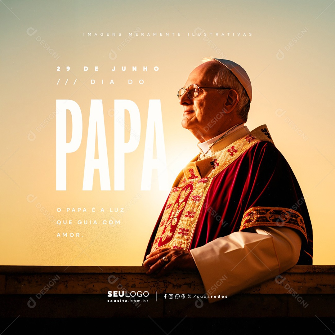 Dia do Papa 29 de Junho Social Media PSD Editável