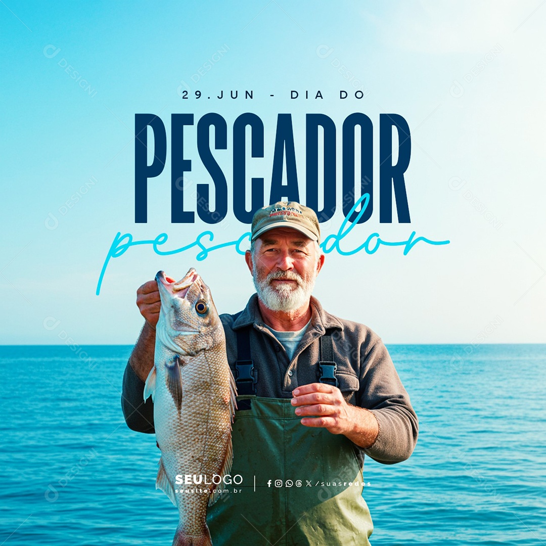 Dia do Pescador 29 de Junho Social Media PSD Editável