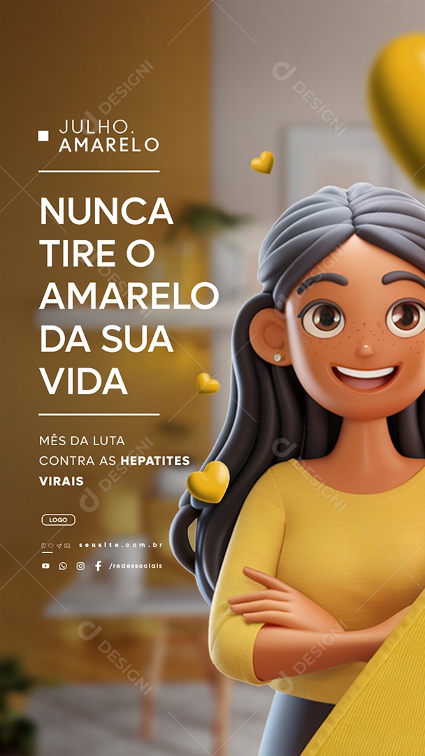 Story Julho Amarelo Mês Da Luta Contra As Hepatites Virais Social Media PSD Editável