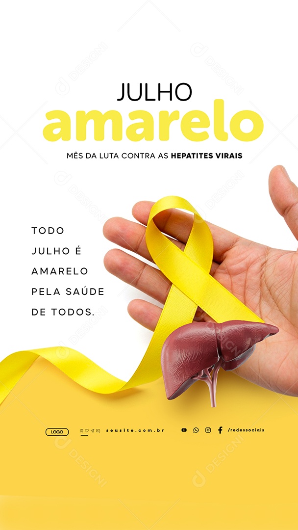 Story Julho Amarelo Mês Da Luta Contra As Hepatites Virais Social Media PSD Editável