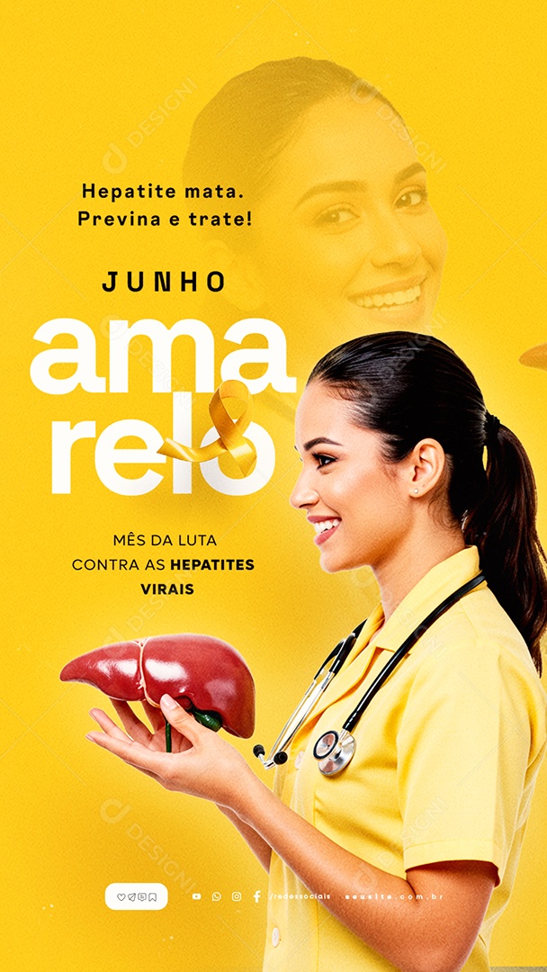 Story Julho Amarelo Mês Da Luta Contra As Hepatites Virais Social Media PSD Editável