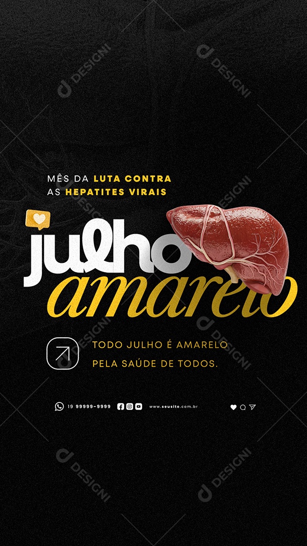 Story Julho Amarelo Mês Da Luta Contra As Hepatites Virais Social Media PSD Editável