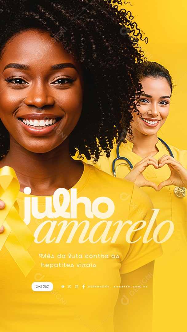 Story Julho Amarelo Mês Da Luta Contra As Hepatites Virais Social Media PSD Editável