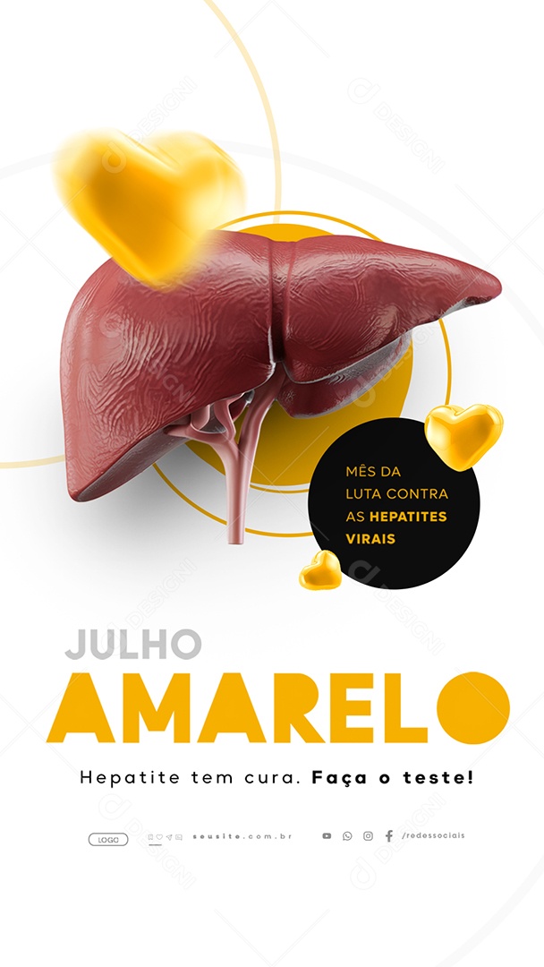 Story Julho Amarelo Mês Da Luta Contra As Hepatites Virais Social Media PSD Editável