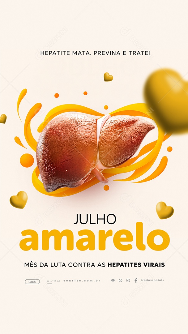 Story Julho Amarelo Mês Da Luta Contra As Hepatites Virais Social Media PSD Editável