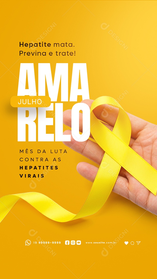 Story Julho Amarelo Mês Da Luta Contra As Hepatites Virais Social Media PSD Editável