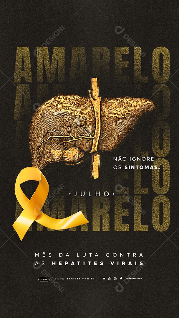 Story Julho Amarelo Mês Da Luta Contra As Hepatites Virais Social Media PSD Editável
