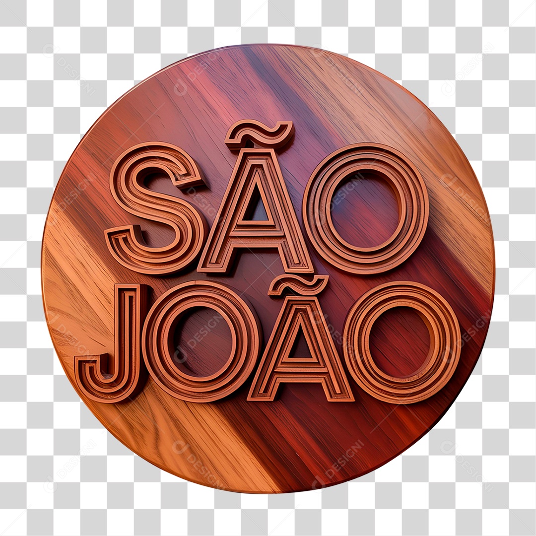 Selo 3D São João Para Composição PNG Transparente