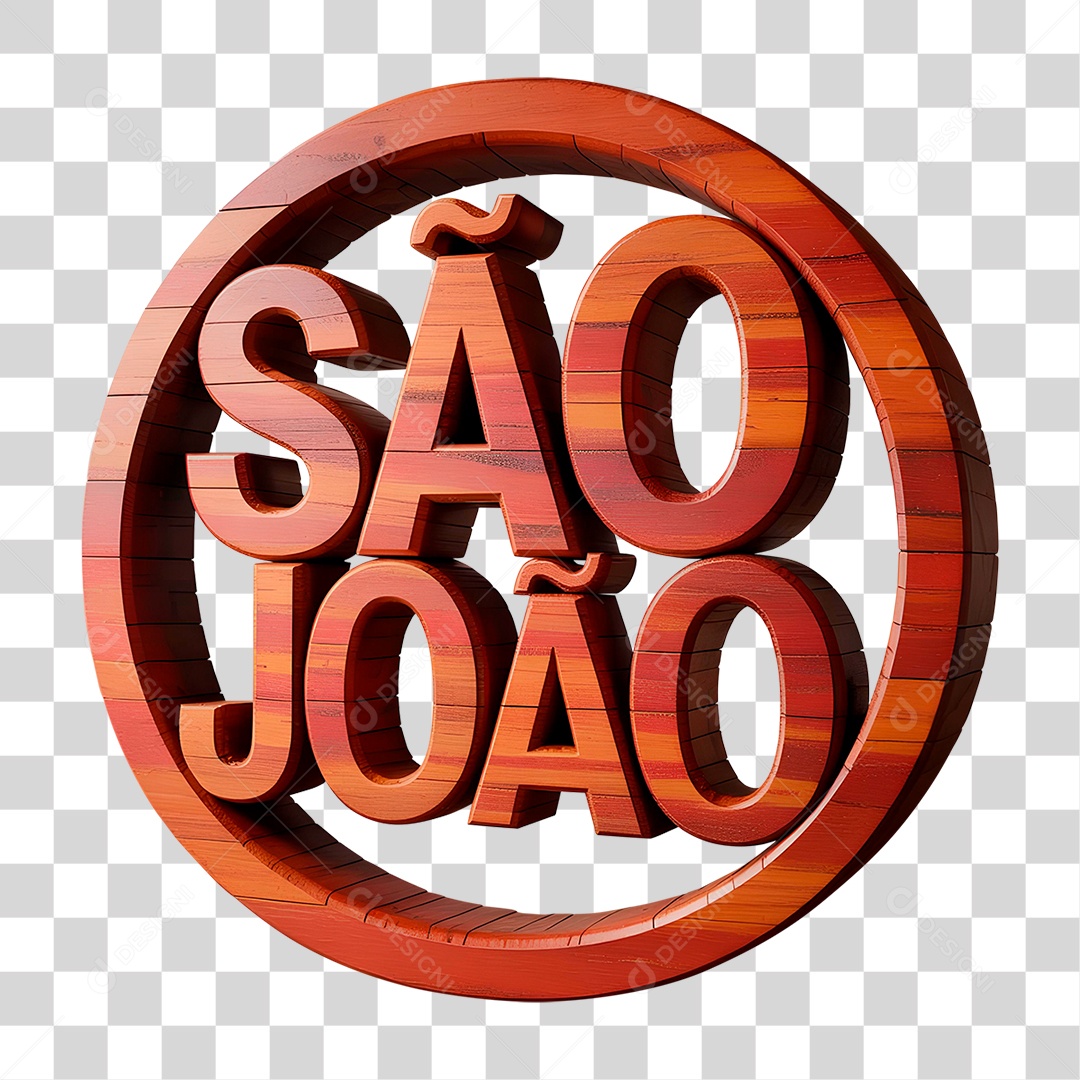 Selo 3D São João Para Composição PNG Transparente