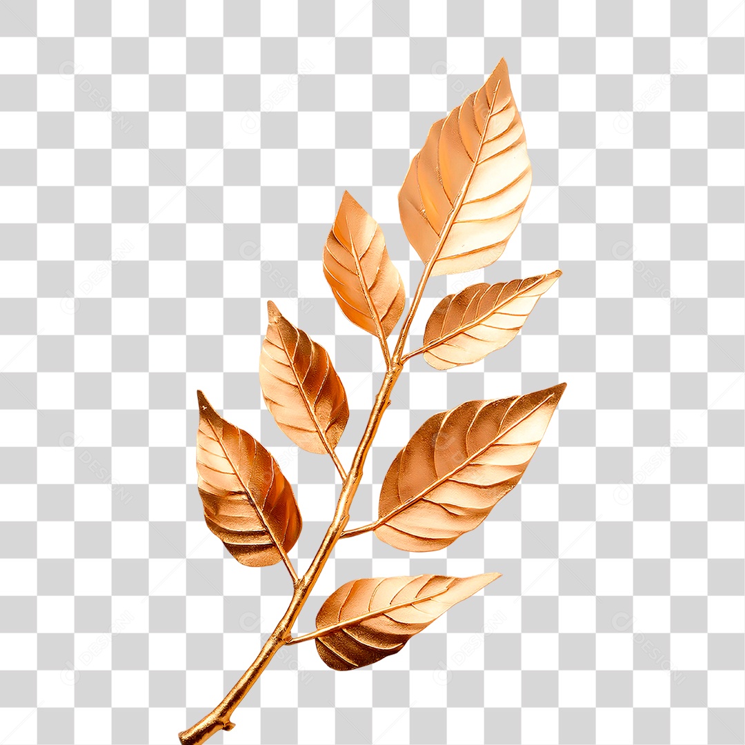 Folha de Dourada PNG Transparente
