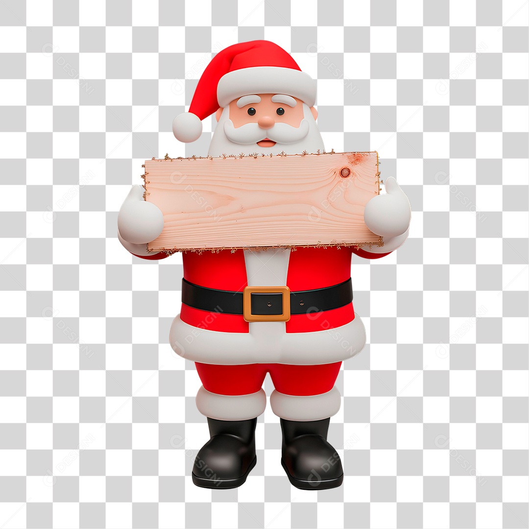 Personagem 3D Papai Noel PNG Transparente