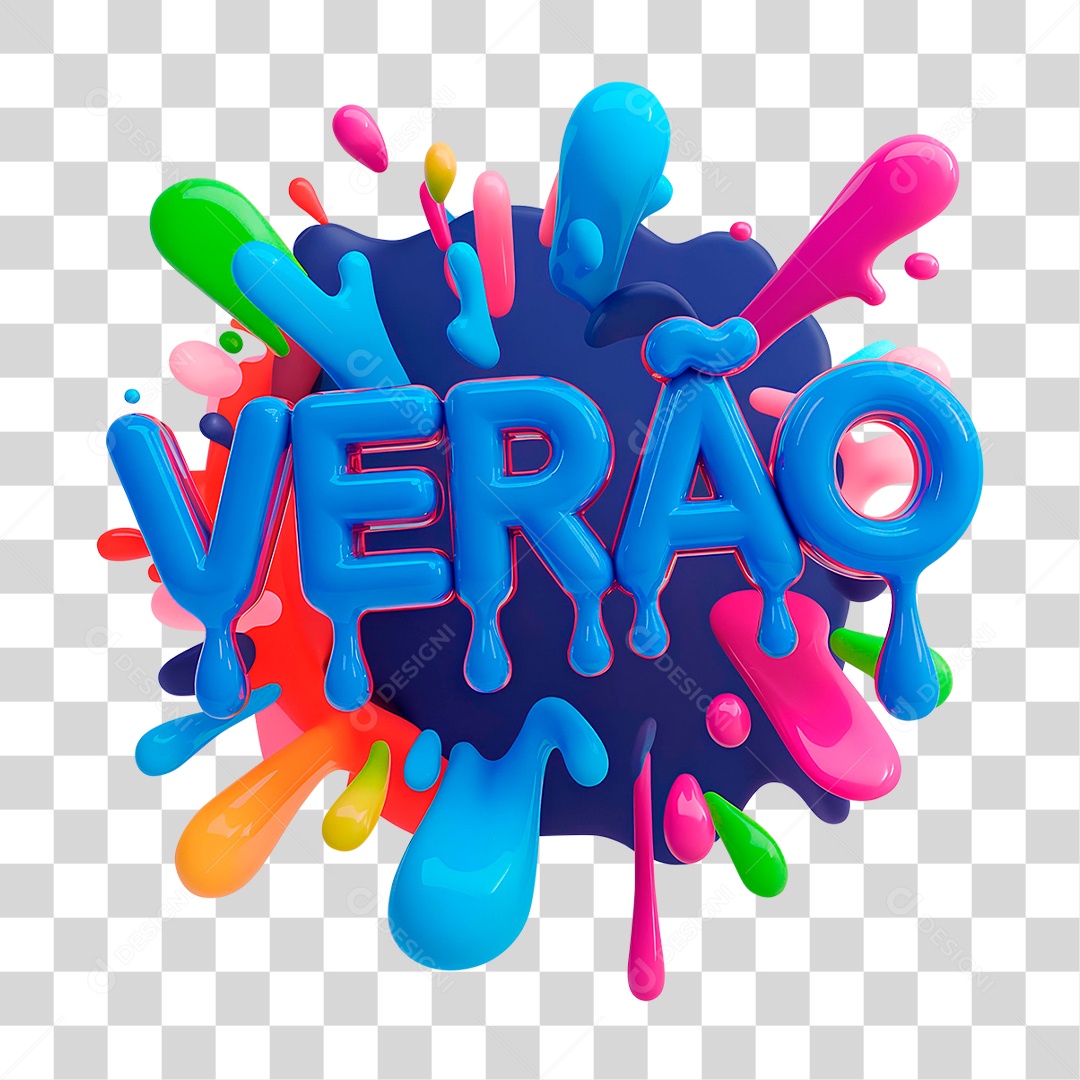 Selo 3D Verão PNG Transparente