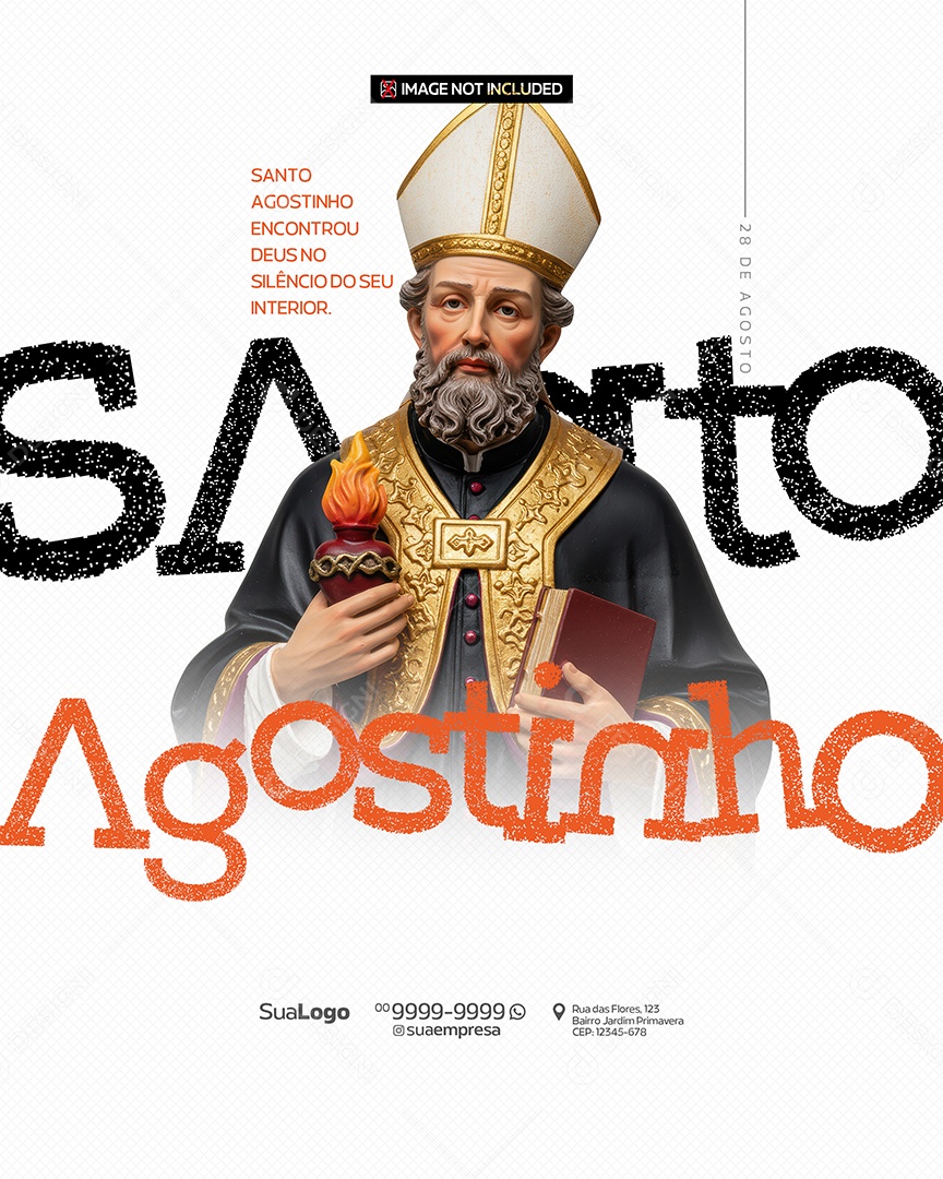 Dia de Santo Agostinho Dia 28 de Agosto Social Media PSD Editável