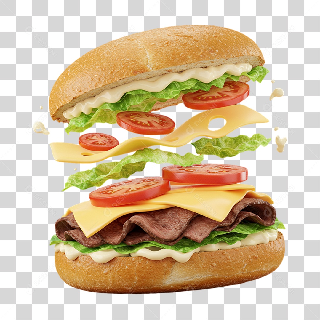 Sanduiche Hambúrguer Lanches PNG Transparente