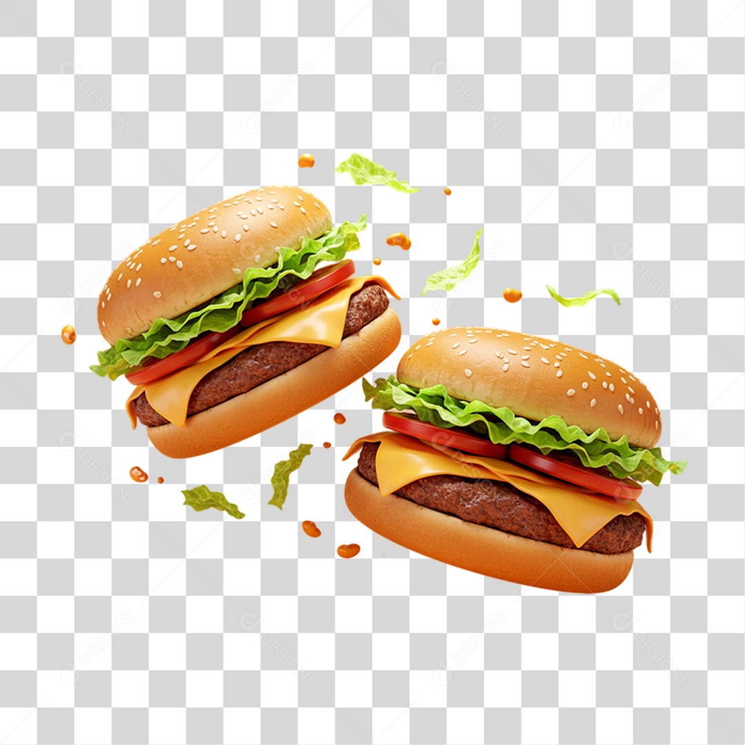 Sanduiche Hambúrguer Lanches PNG Transparente