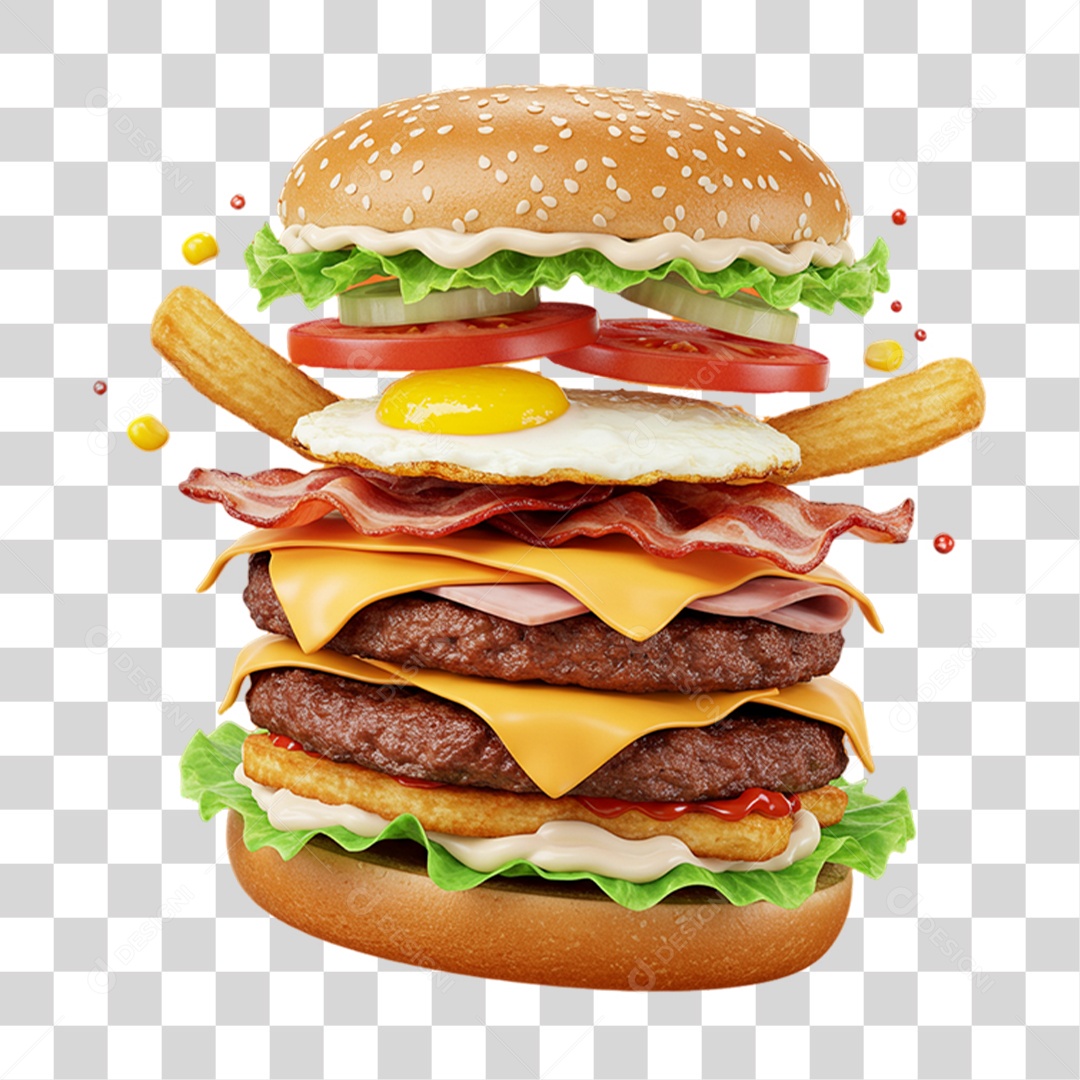 Sanduiche Hambúrguer Lanches PNG Transparente