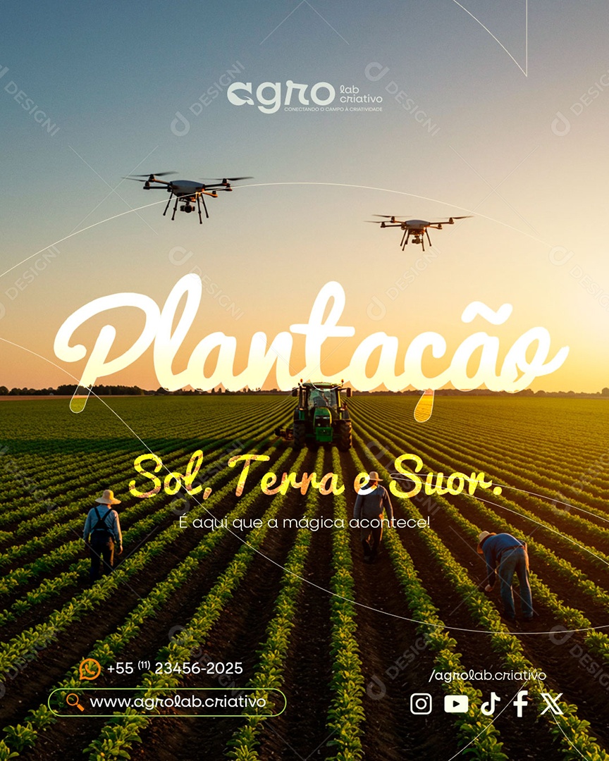 É Aqui Que A Magia Acontece Social Media PSD Editável