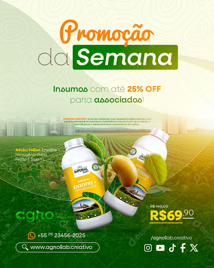 Agronegócios Agnicaa ofertas agro top Social Media PSD Editável