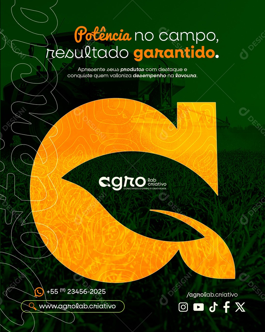 Potência No Campo, Resultado Garantido Social Media PSD Editável